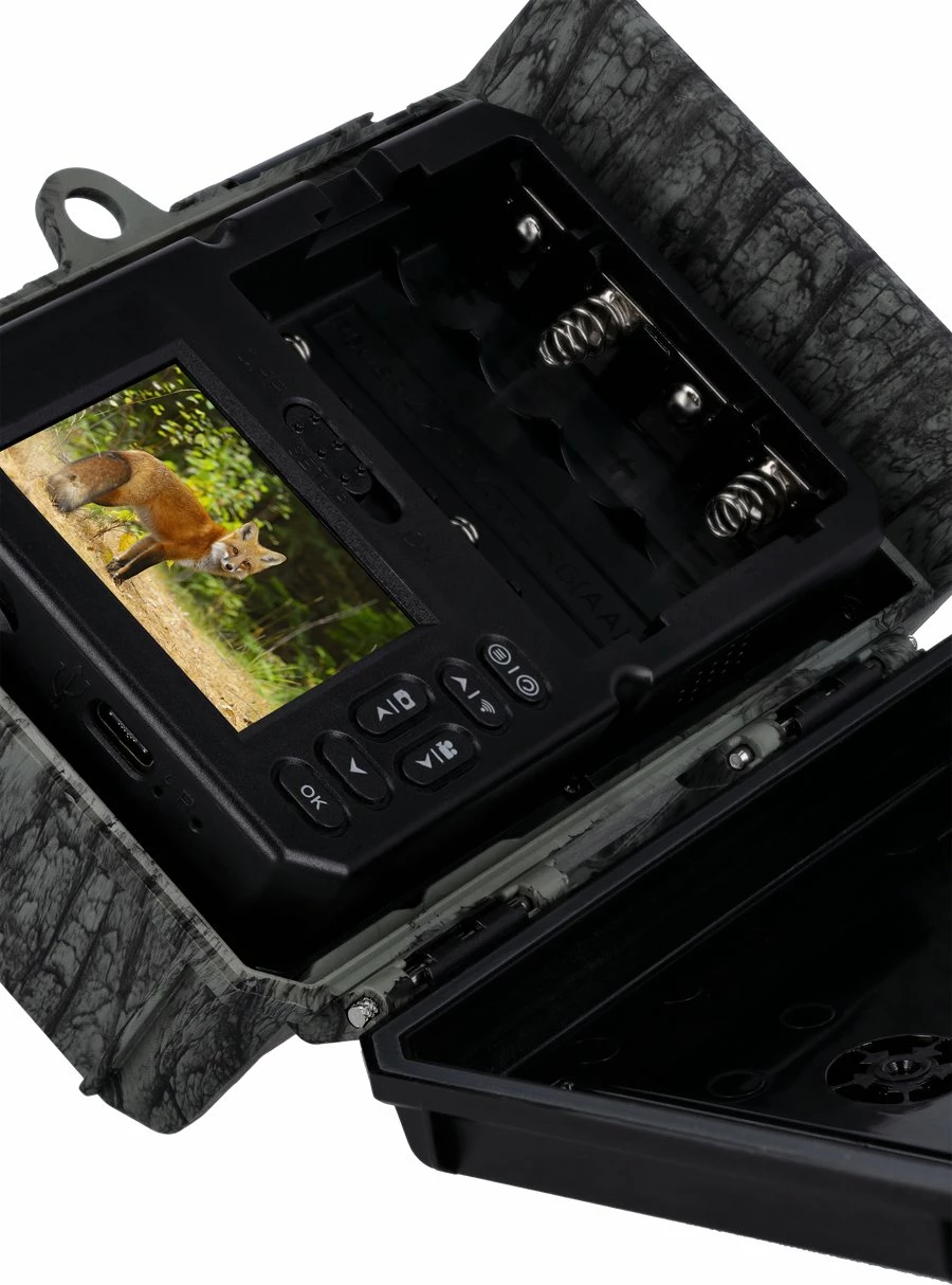 Kamerë survejimi Rollei 40536 4K/48MP, night vision, Wi‑Fi, IP66, me panel solar, kamuflazh