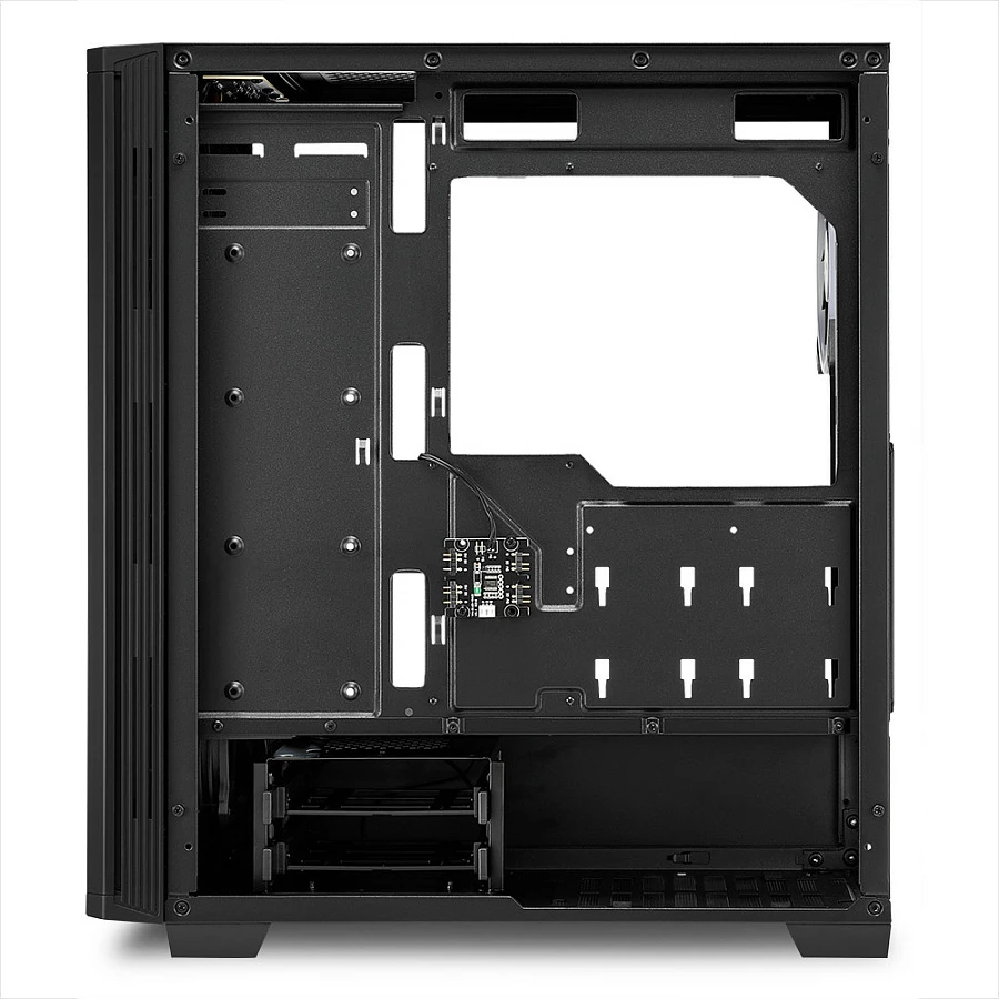 Kasë Sharkoon RGB LIT 200, Midi Tower, ATX, micro ATX, Mini-ITX, e zezë, RGB