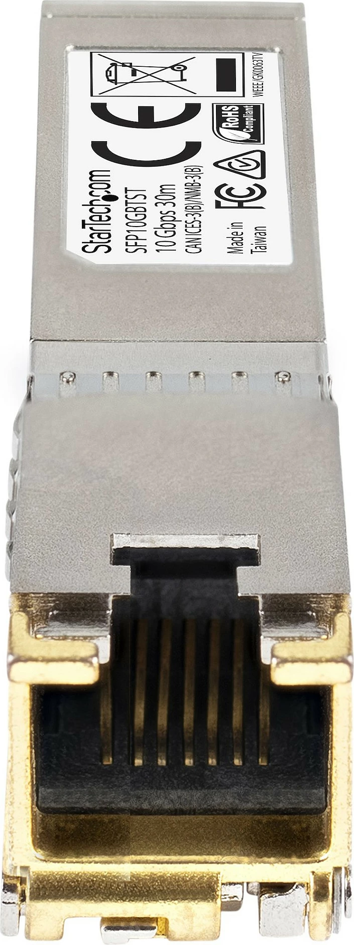 Modul SFP+ StarTech SFP10GBTCST, kompatibil me Cisco, 10GbE 10GBASE‑T, RJ45, 30 m, i argjendtë