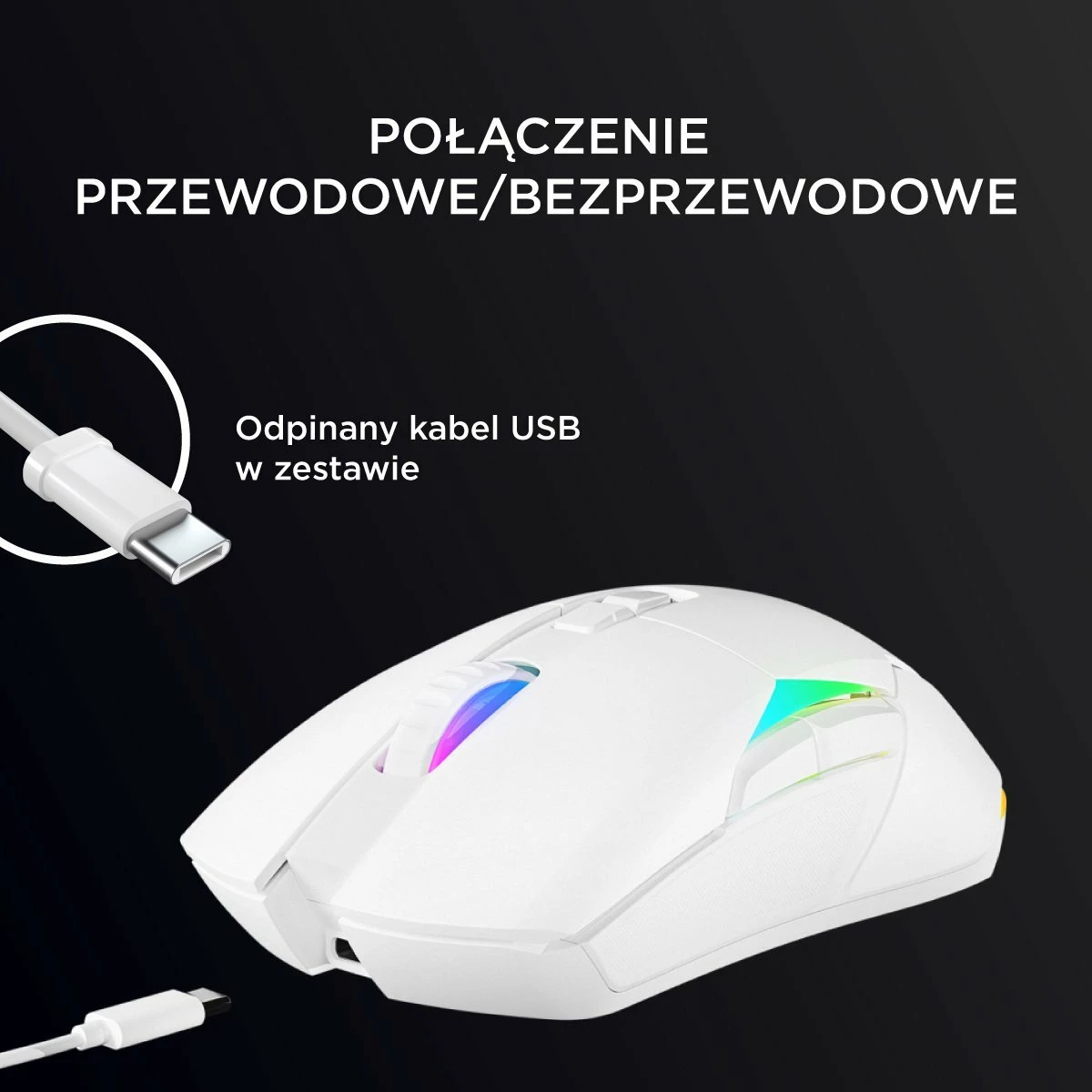 Maus Rampage Nova M4 NOVA M4-WHITE 800-4800 DPI RGB, i bardhë