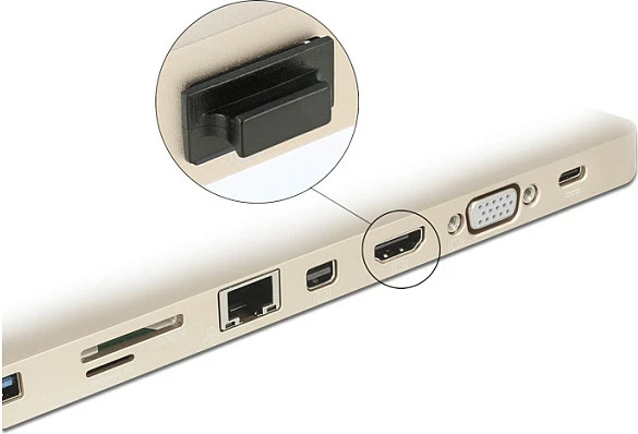 Kapak pluhuri për port HDMI-A DeLOCK, 10 copë, i zi