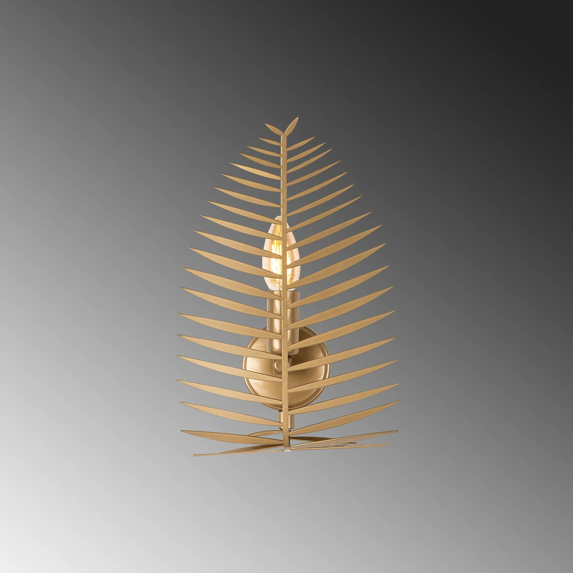 Llambë muri Opviq, Leaf, ngjyrë ari, 20x30x8 cm