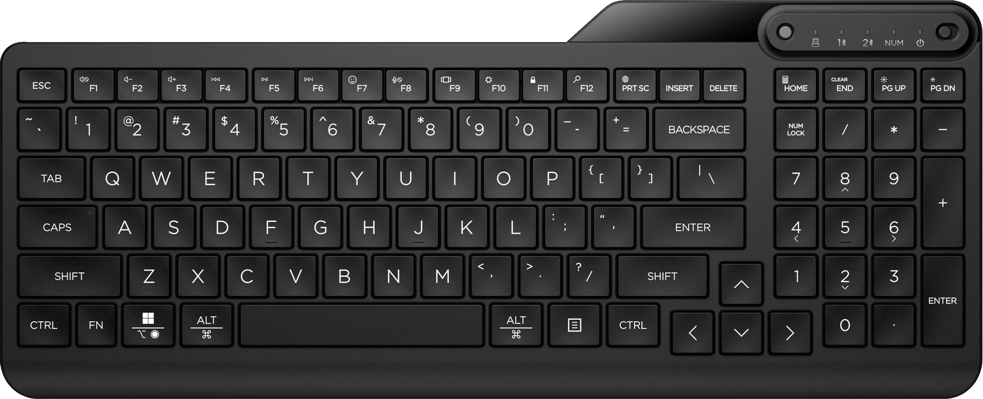 Tastierë pa tela HP 475 Dual-Mode, Full-size, Bluetooth/USB, Anglisht, e zezë