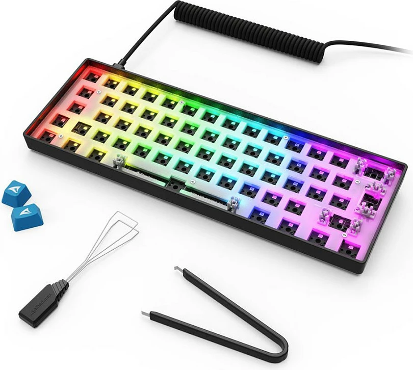 Tastierë Sharkoon SKILLER SGK50 S4, 60%, USB, RGB, QWERTY DE, e zezë