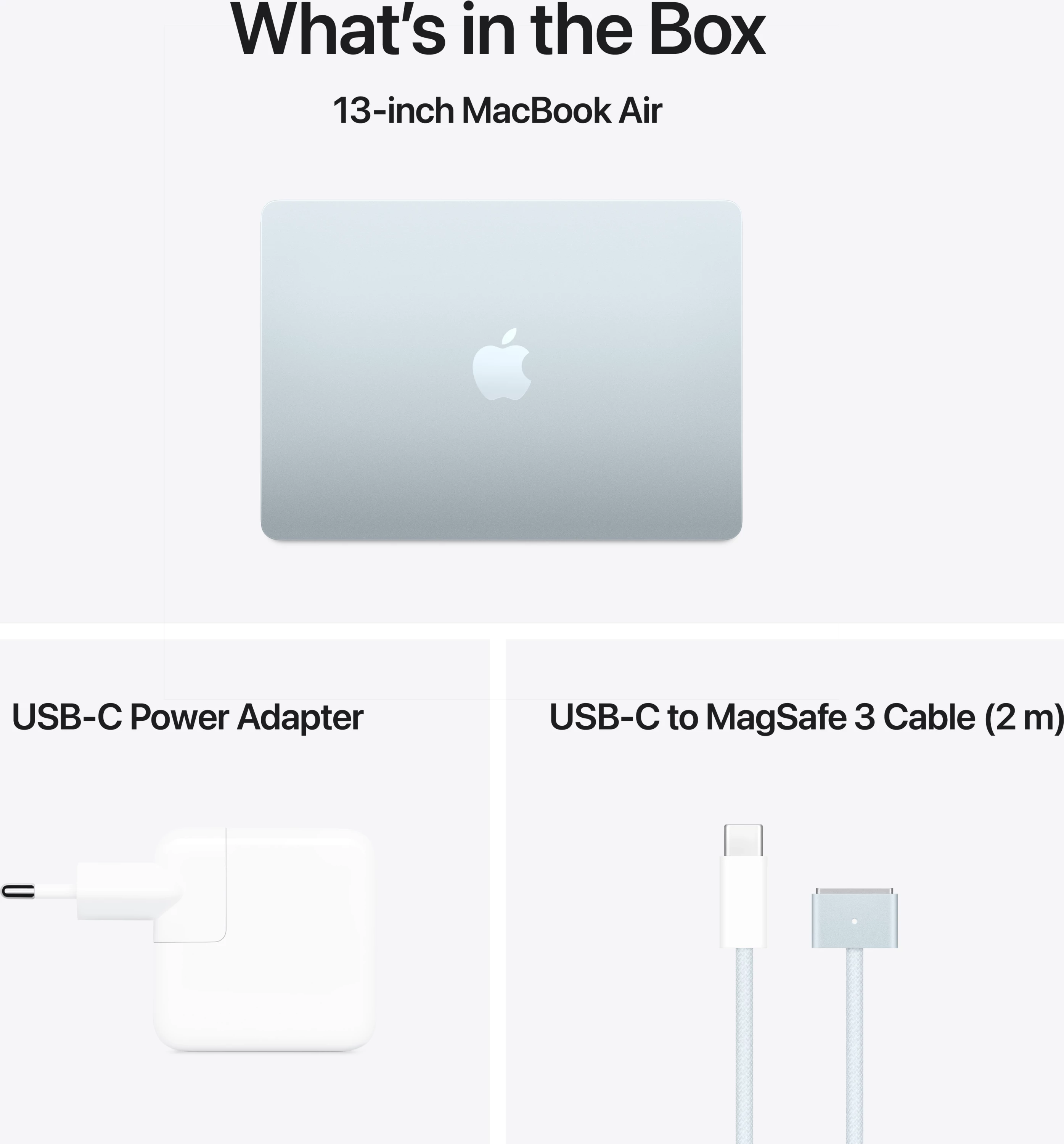 Apple MacBook Air, 13.6", M4 10-core, 16GB, 256GB SSD, 8-core GPU, Sky Blue