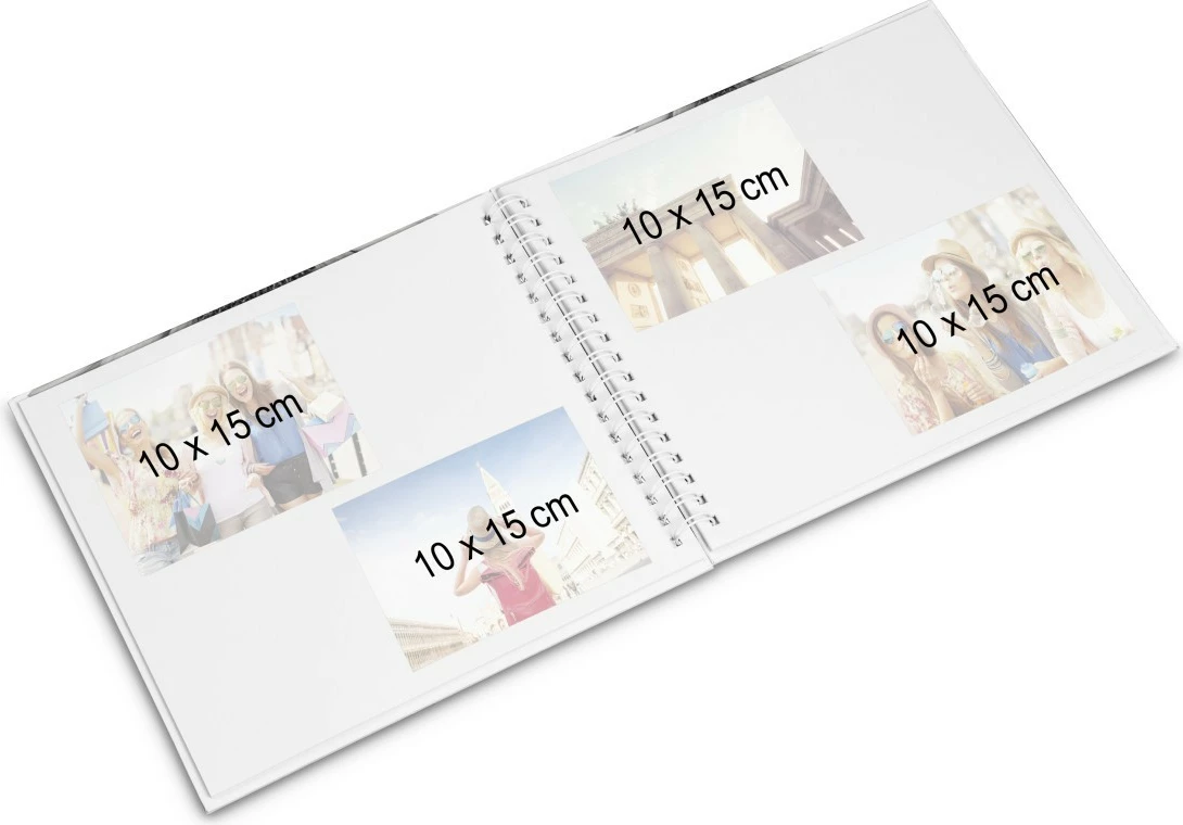 Album me spirale Hama 3818, 50 faqe, 24x28 cm, zi/bardhë