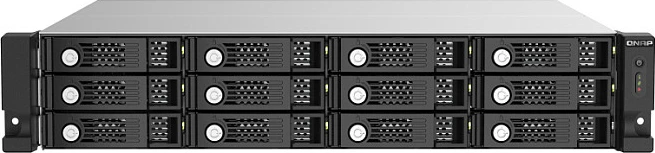 Kasë QNAP TL-R1220SEP-RP, 12 vende, rackmount 2U, SAS/SATA, e zezë/gri