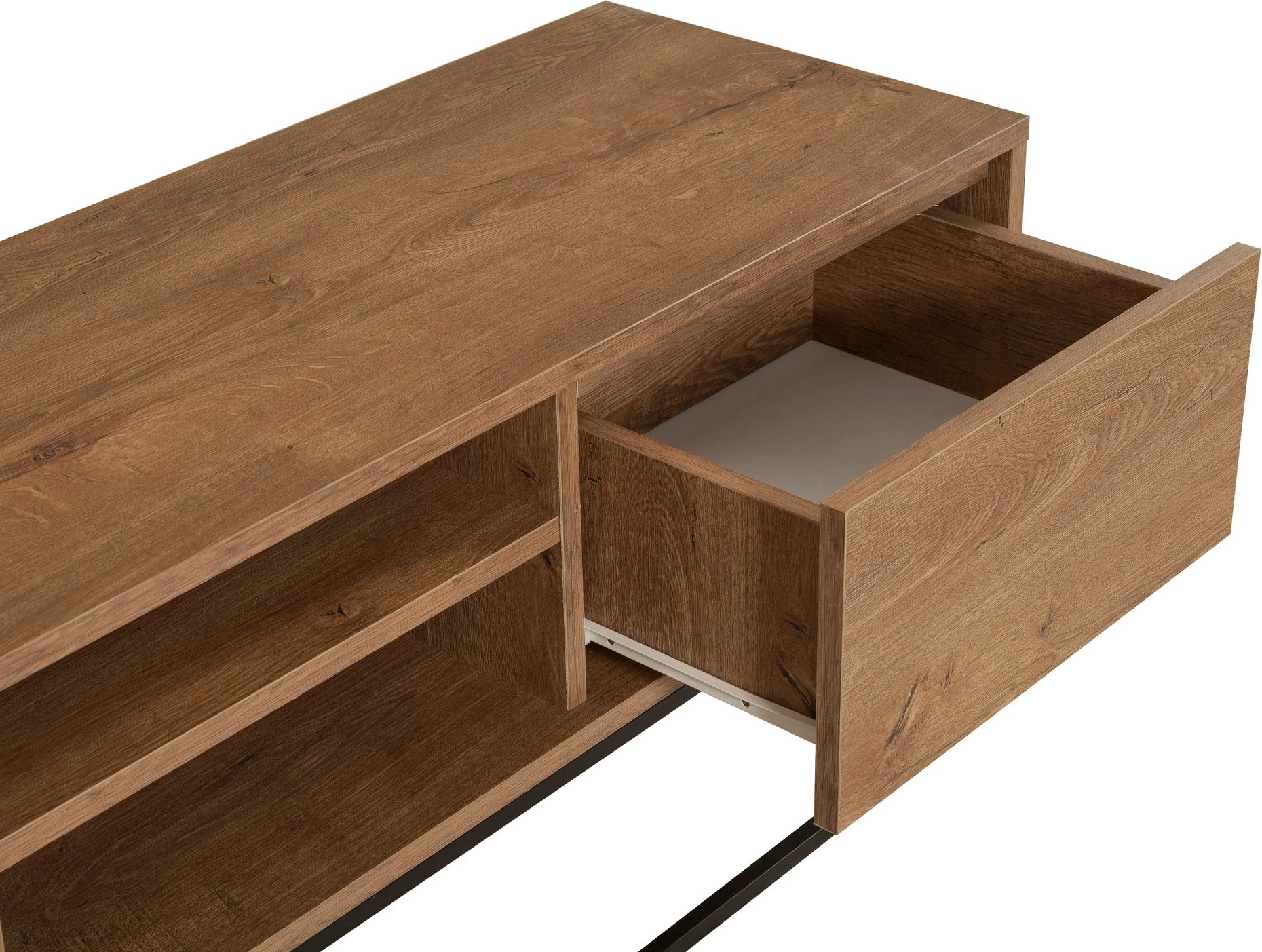 Set mobiljesh për dhomë dite, Skye Decor, Laxus Takım 5, ngjyrë arre dhe e zezë