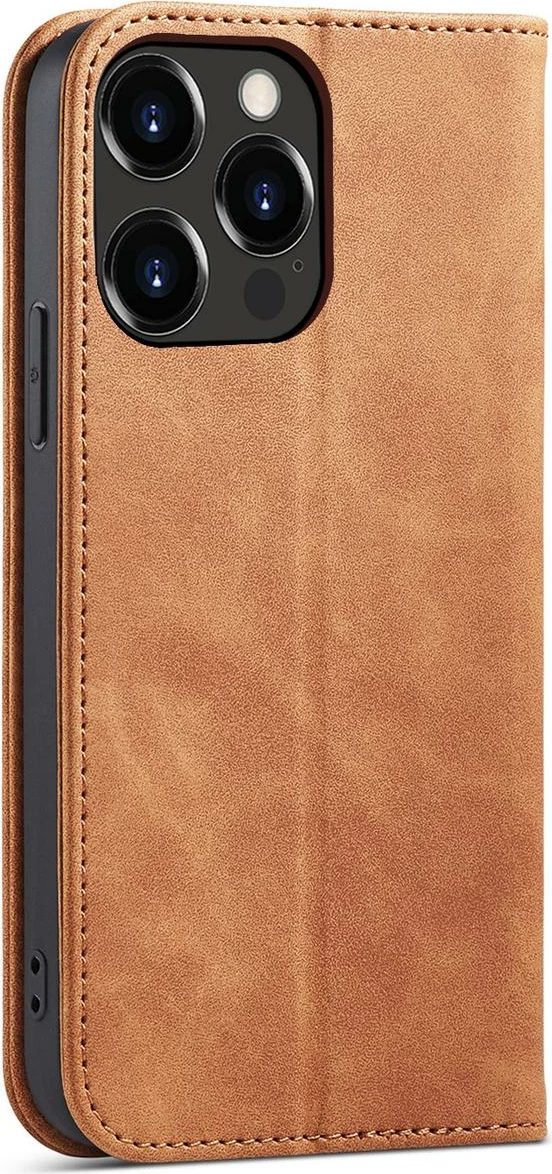 Mbështjellës Hurtel Magnet Fancy Case për iPhone 13 Pro Max, me portofol, kafe