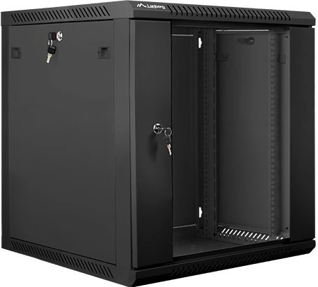 Kasë rrjeti Lanberg WF01-6612-10B, 19", 12U, 600x600mm, e zezë, montim në mur