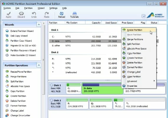 AOMEI Partition Assistant Professional Latest version Global