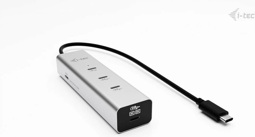 USB-C hub I-Tec D I-TEC, 5 porta, 85W, argjendtë