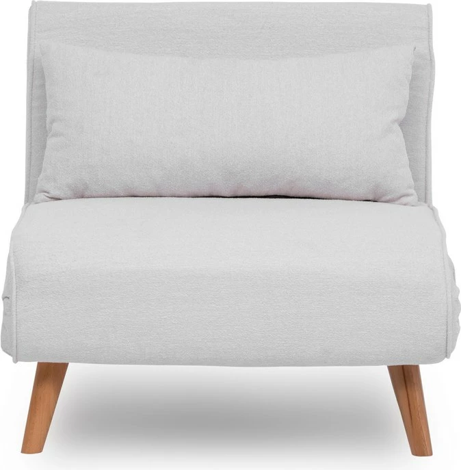 Krevat-karrige një vendi Atelier del Sofa, Folde Single, material teddy, e bardhë