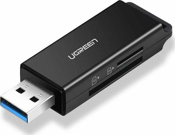 Lexues kartelash Ugreen CM104 USB 3.0 për SD/microSD, 240MB/s, i zi