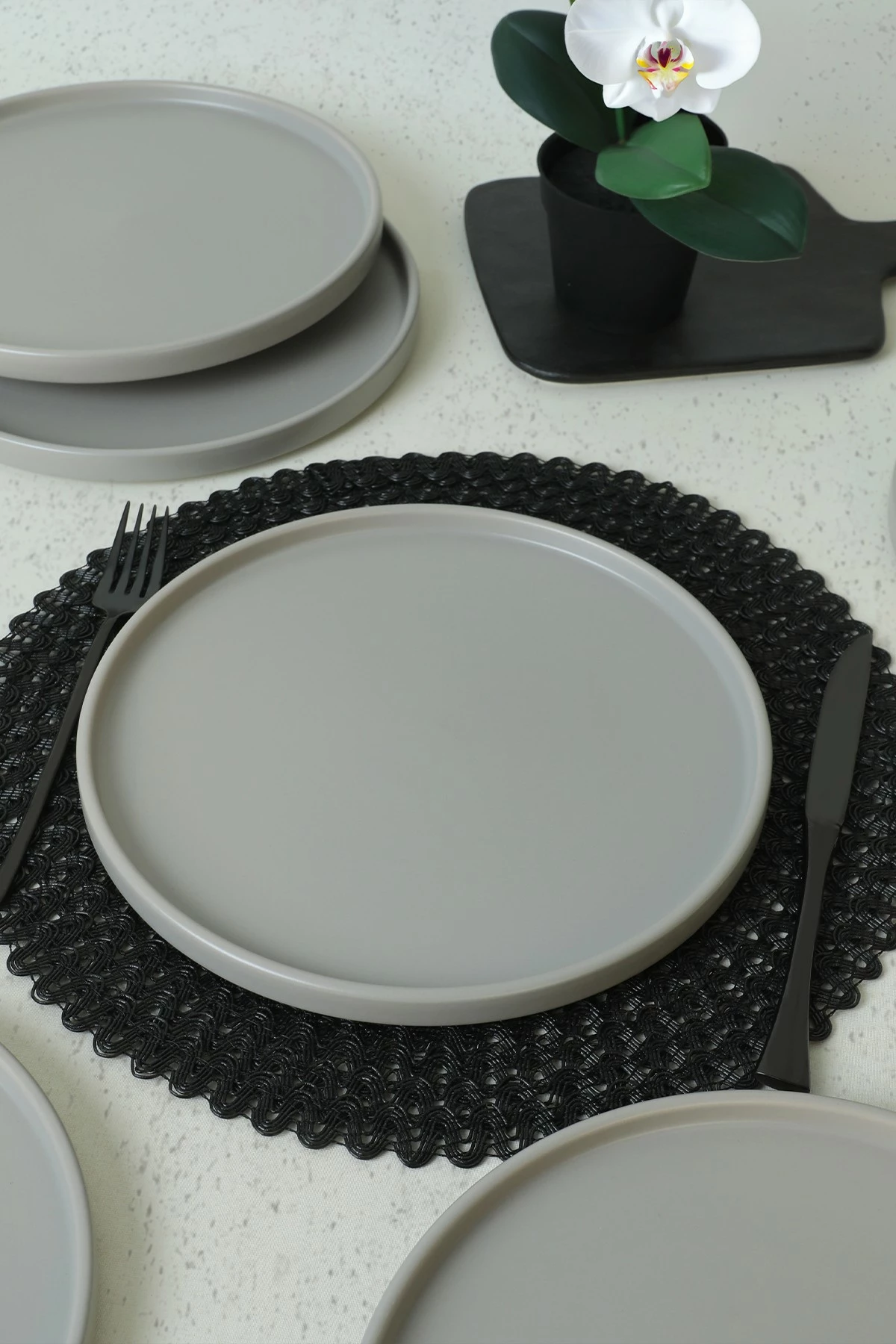 Set pjatash shërbimi (6 copë), Hermia Concept, gri mat, ST038006F995A000000MAS3T00