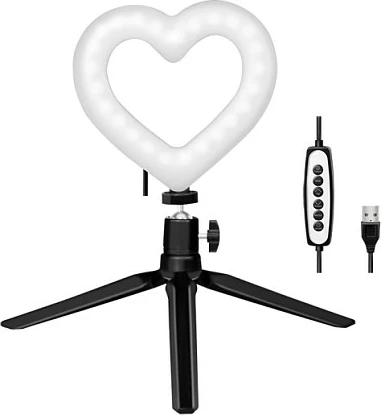 Dritë LED ring LogiLink, formë zemre, me tripod, USB