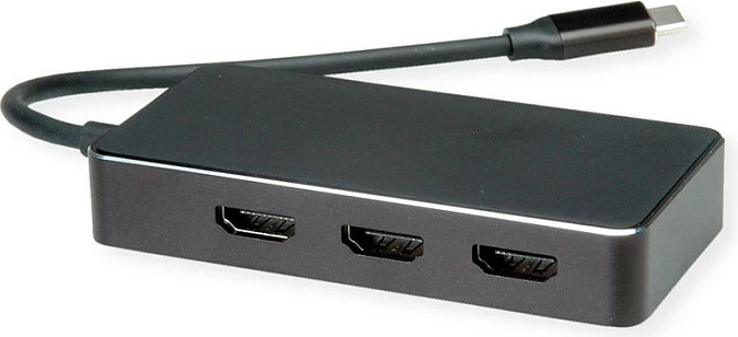 Adapter multi-display VALUE USB-C në 3x HDMI, 4K 60Hz, i zi