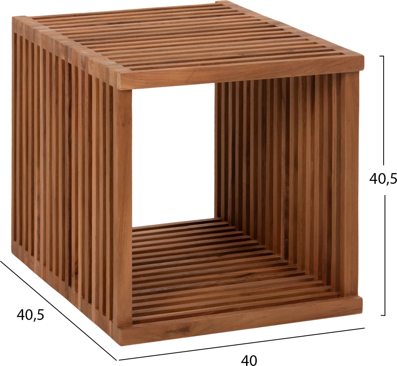 Tavolinë anësore kubike, 1 copë, dru tik, FH9482, 40x40,5x40,5H cm