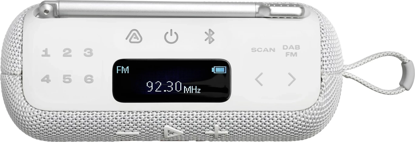 Radio portative JBL Tuner 3 DAB+/FM me Bluetooth, bateri deri 8 orë, e bardhë