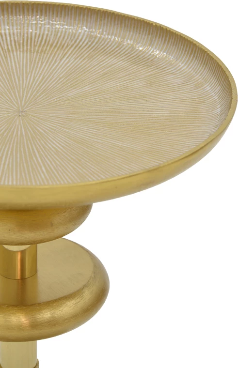 Tavolinë anësore Trego I Inart, metalik, ngjyrë ari-bardhë, D33x42cm