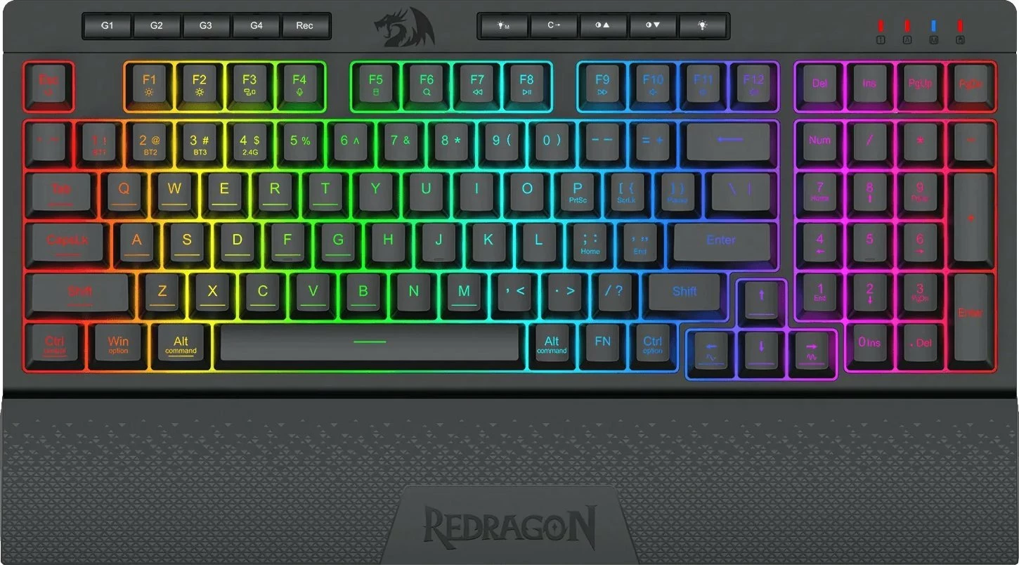 Tastierë gaming Redragon Shiva K515-RGB, membranë 96%, RGB, USB me kabllo, layout US, me pushim dore magnetik, e zezë