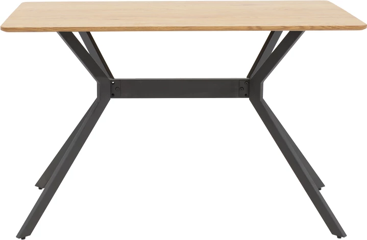 Tavolinë moderne MDF, këmbë metalike të zeza, natyrale, 120x70x75cm