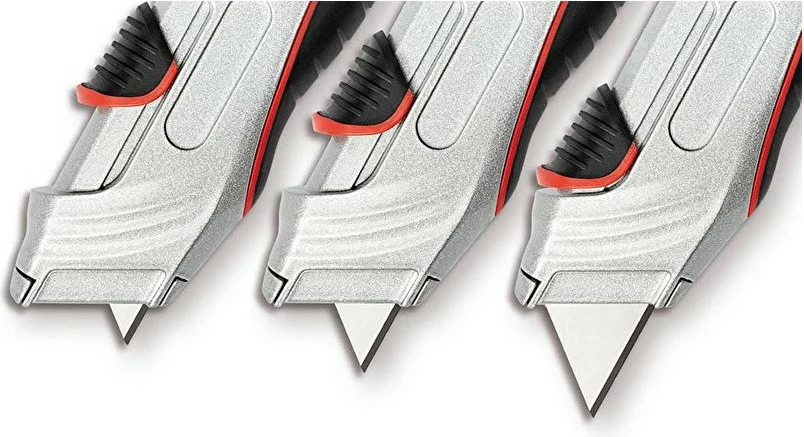 Thikë prerëse WEDO Cutter Safety Profi me 5 tehe rezervë, e zezë/kuqe