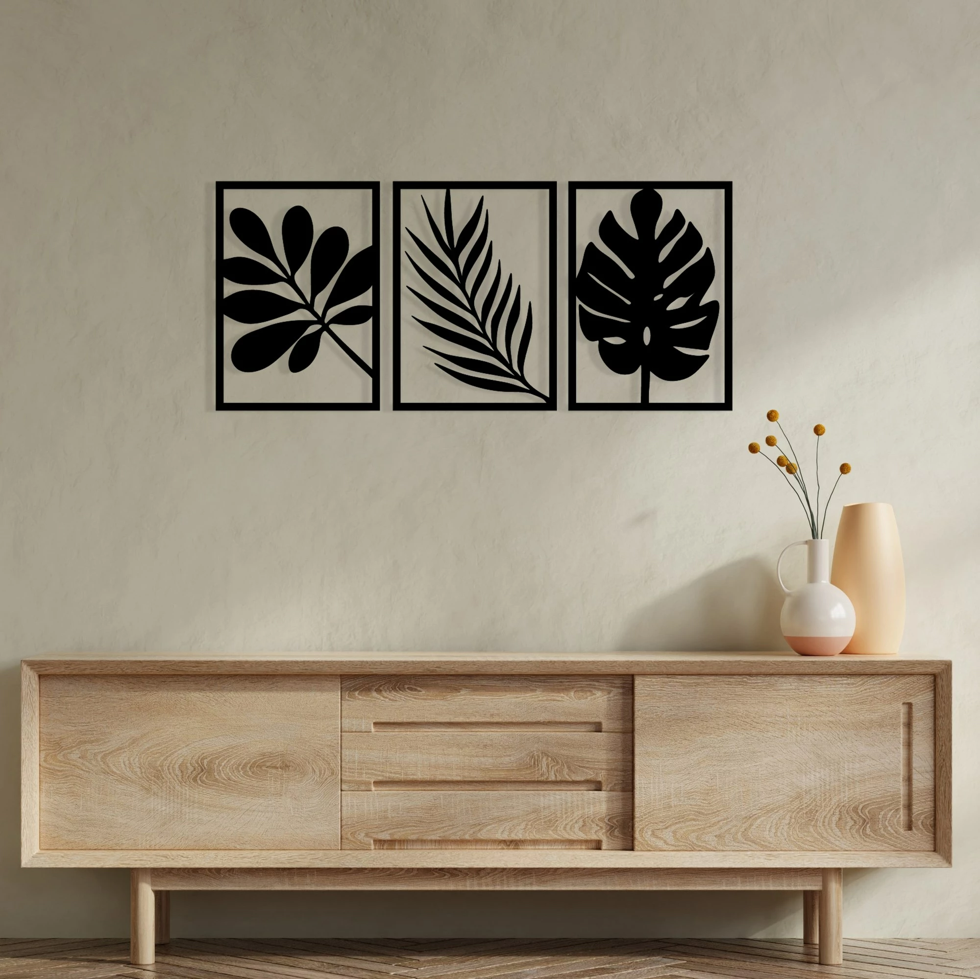 Aksesor muri dekorativ prej metali, Wallity, Cincuenta, ngjyrë e zezë, 104x46cm