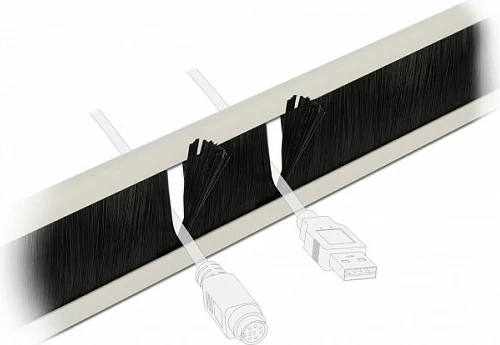Panel menaxhimi kabllosh DeLOCK 19" 1U, brushë, pa vegla, gri/zi