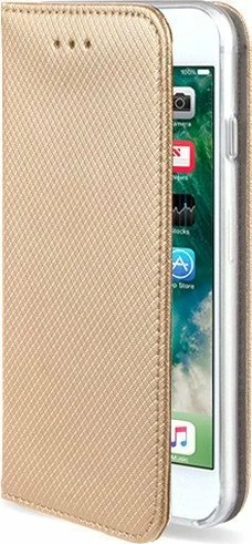 Mbështjellës magnetik book/wallet NoName për Samsung Galaxy A13 4G (A135), lëkurë ekologjike, Gold