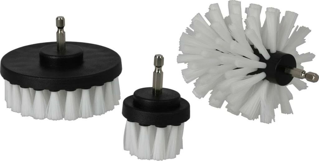Set furçash pastrimi për trapano PROLINE 27057, 5/9/10 cm, 3 copë, bardhë/zezë
