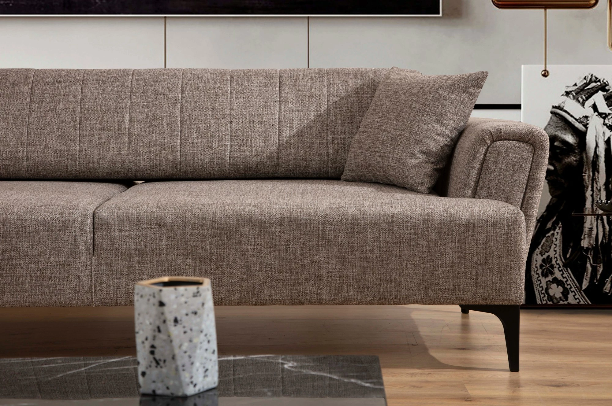 Divan-krevat treshe Atelier del Sofa, Hamlet, ngjyrë kafe e çelët