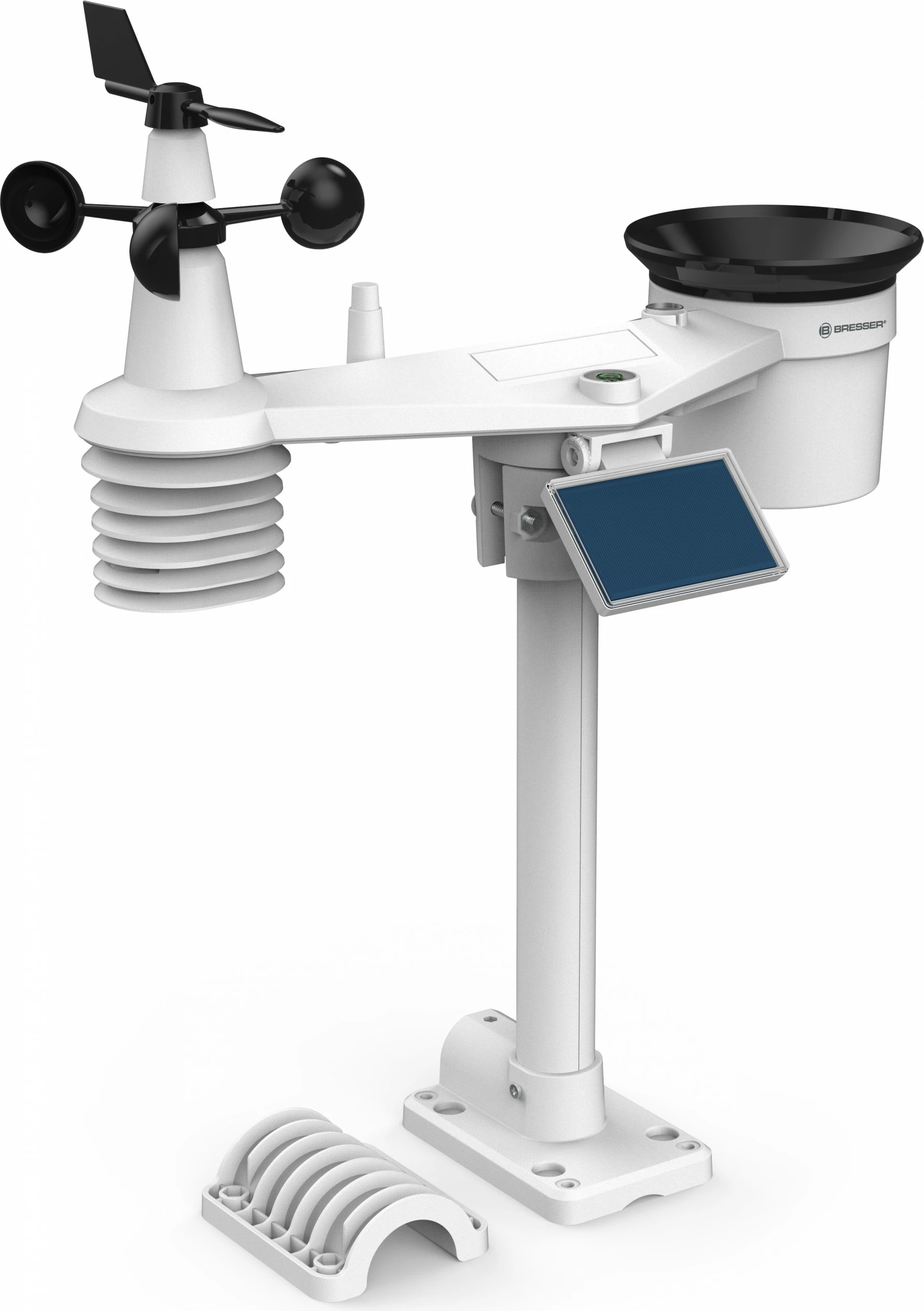 Stacion moti Bresser Wetter Center 7-in-1 solar 6-Tage 4cast Pro SF, i bardhë