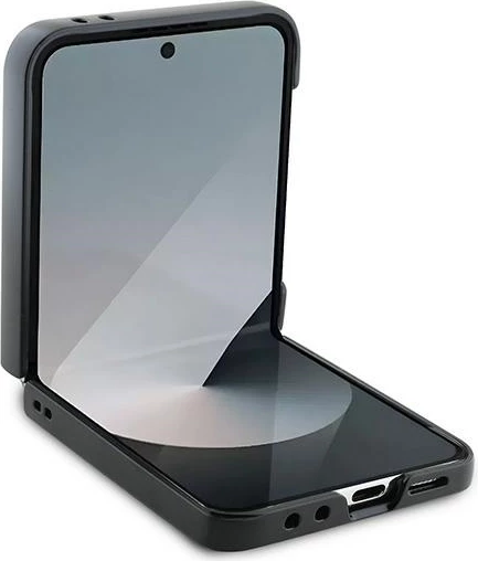 Mbështjellës DKNY për Samsung Galaxy Z Flip 6, lëkurë, i zi