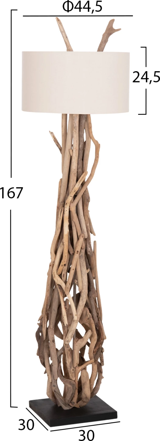 Llambë dyshemeje dekorative ALTAR, dru bregdeti, kapak PVC i bardhë, 44.5x167cm