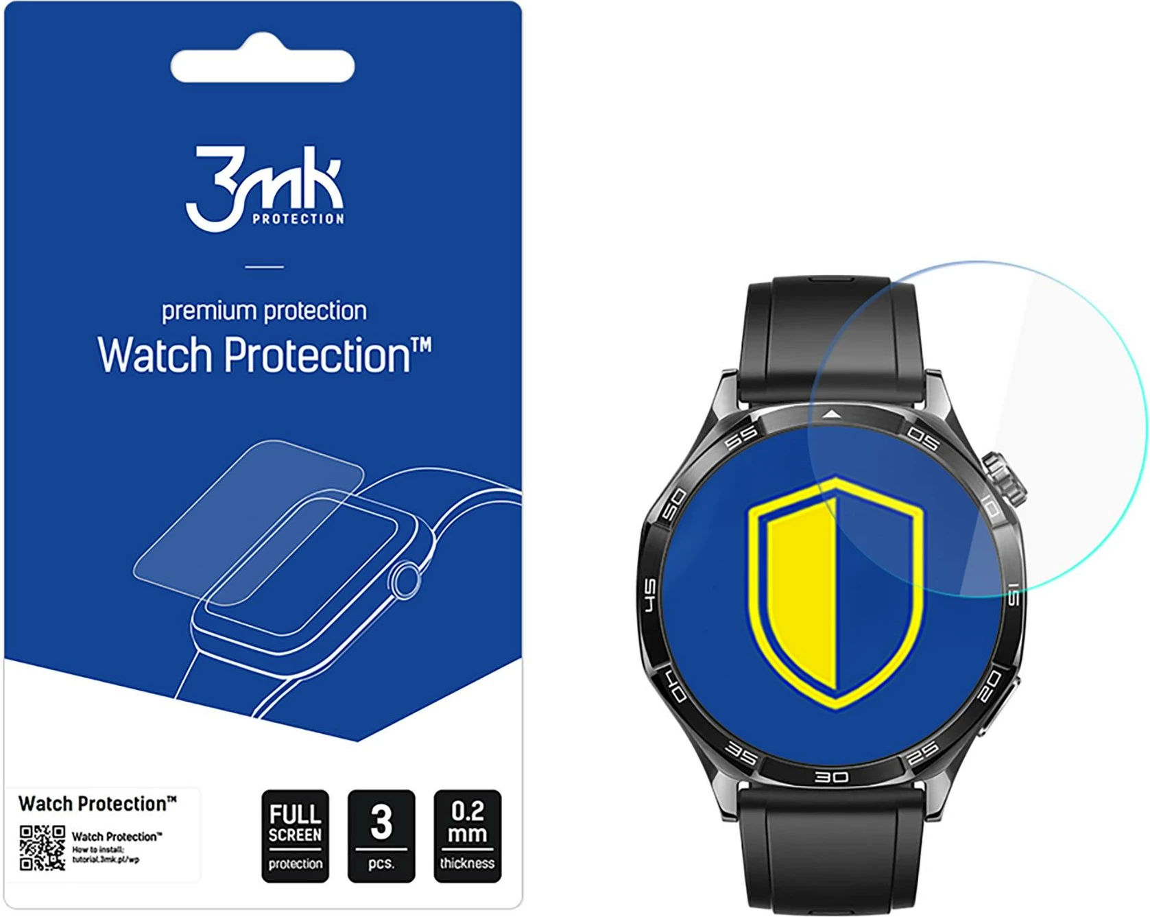 Mbrojtës ekrani hibrid 3mk Protection për Huawei Watch GT 5 Active 46mm, 3 copë
