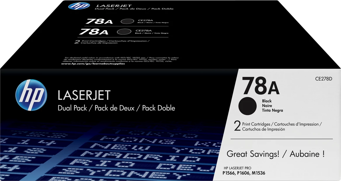 Toner HP 78A CE278AD rendiment 2100 faqe paketë dyshe i zi