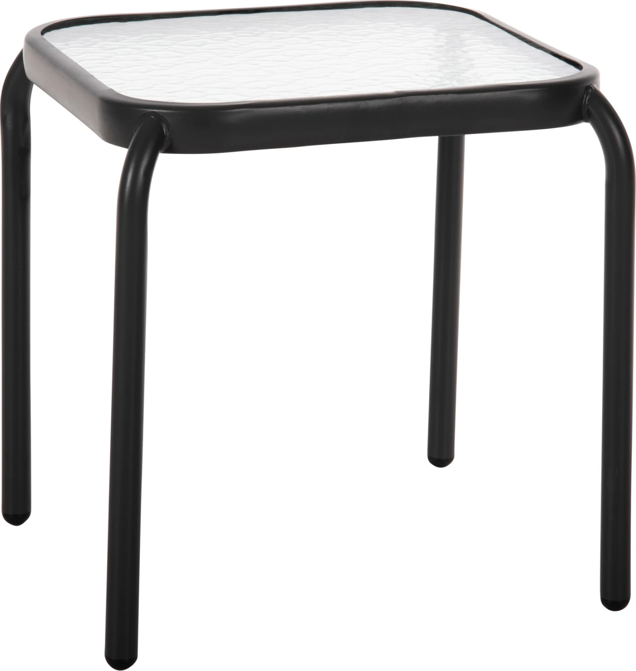 Tavolinë anësore për jashtë, katrore, DIDO, FH5975.01, metal, ngjyrë antracit-xham, 41x41x43 cm