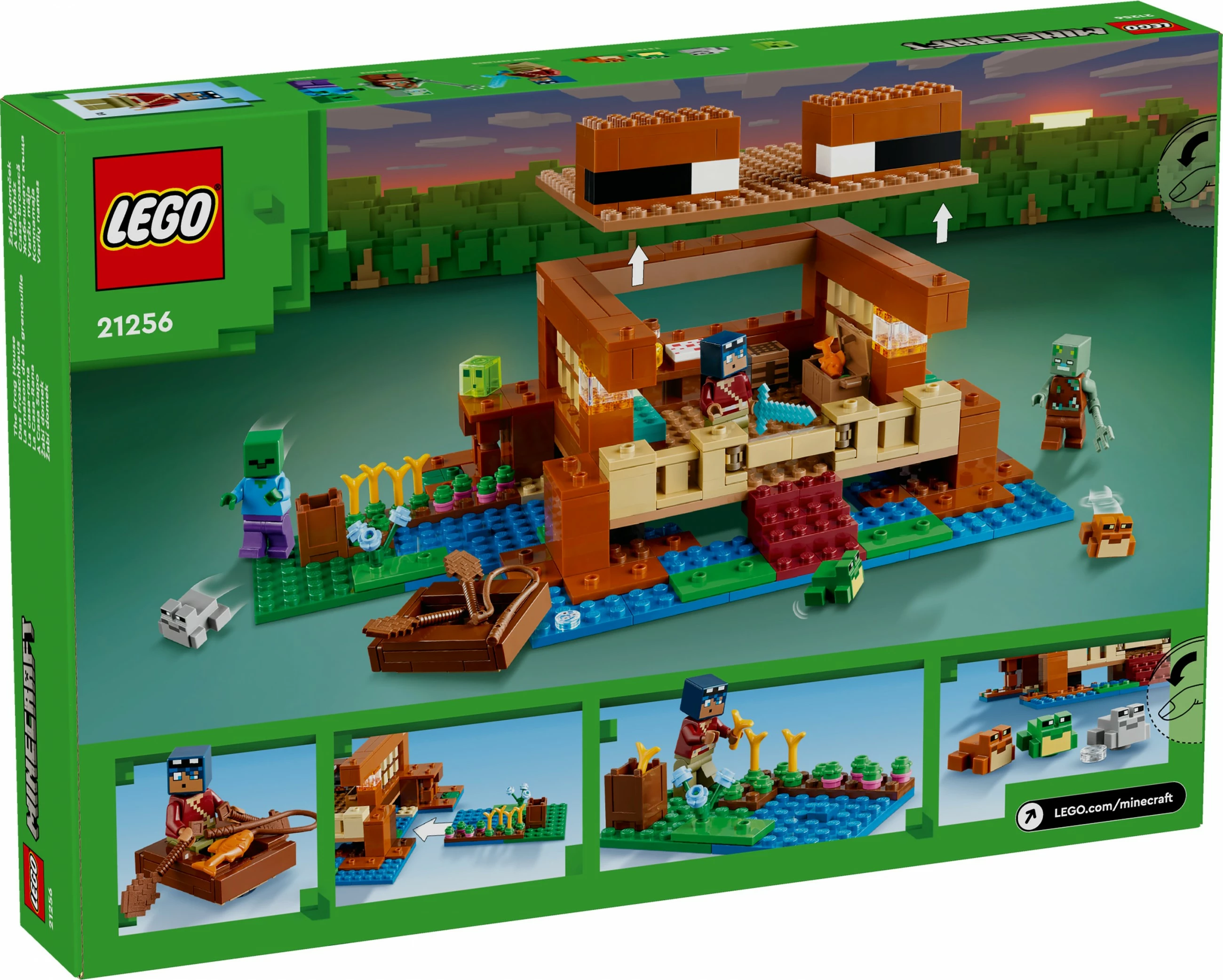 Set ndërtimi LEGO Minecraft 21256 The Frog House, 400 pjesë, shumëngjyrëshe