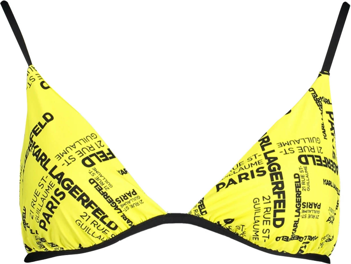 Bikine top KARL LAGERFELD BEACHWEAR femra, e verdhë [Madhësia: XS]