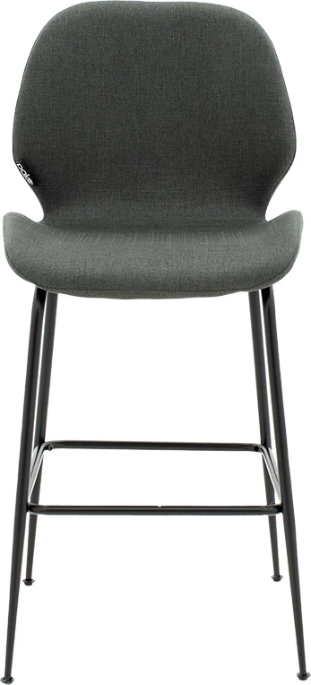 Karrige për bar Impel, këmbë metalike të zeza, material stof ngjyrë gri e errët