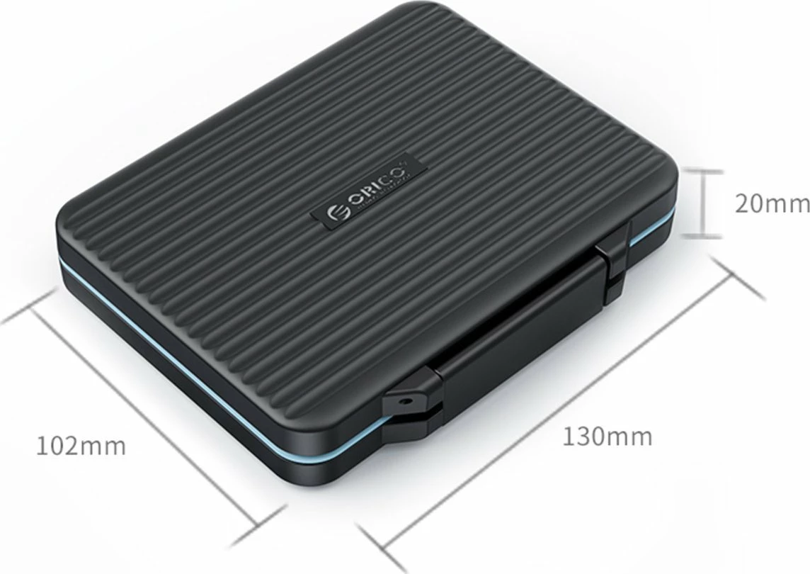 Kuti për karta SD/microSD Orico PHCD-3-BK-BP, për 12 SD + 12 microSD, me karabiner, e zezë