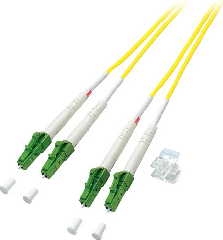 Kabllo patch fiber optik EFB LC/APC–LC/APC, OS2 9/125, 3m, duplex, LSZH, e verdhë