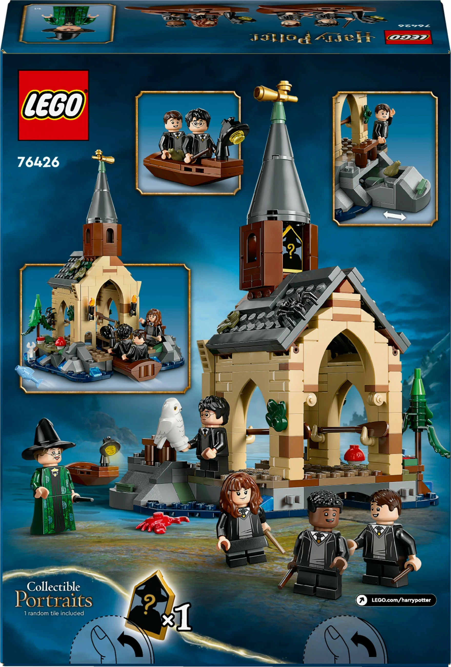 Set ndërtimi LEGO Harry Potter Hogwarts Castle Boathouse 350 pjesë, multingjyrësh