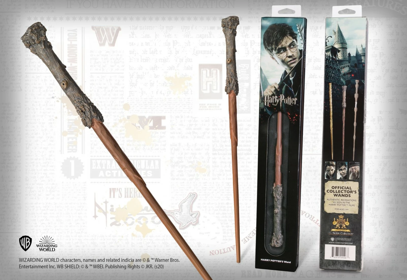 Shkop magjik NOBLE COLLECTION Harry Potter 35.5 cm, replikë koleksionuese, me kuti