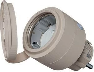 Prizë smart e jashtme Shelly Wave Outdoor Plug S LR, Z-Wave, IP44, Schuko, bezhë