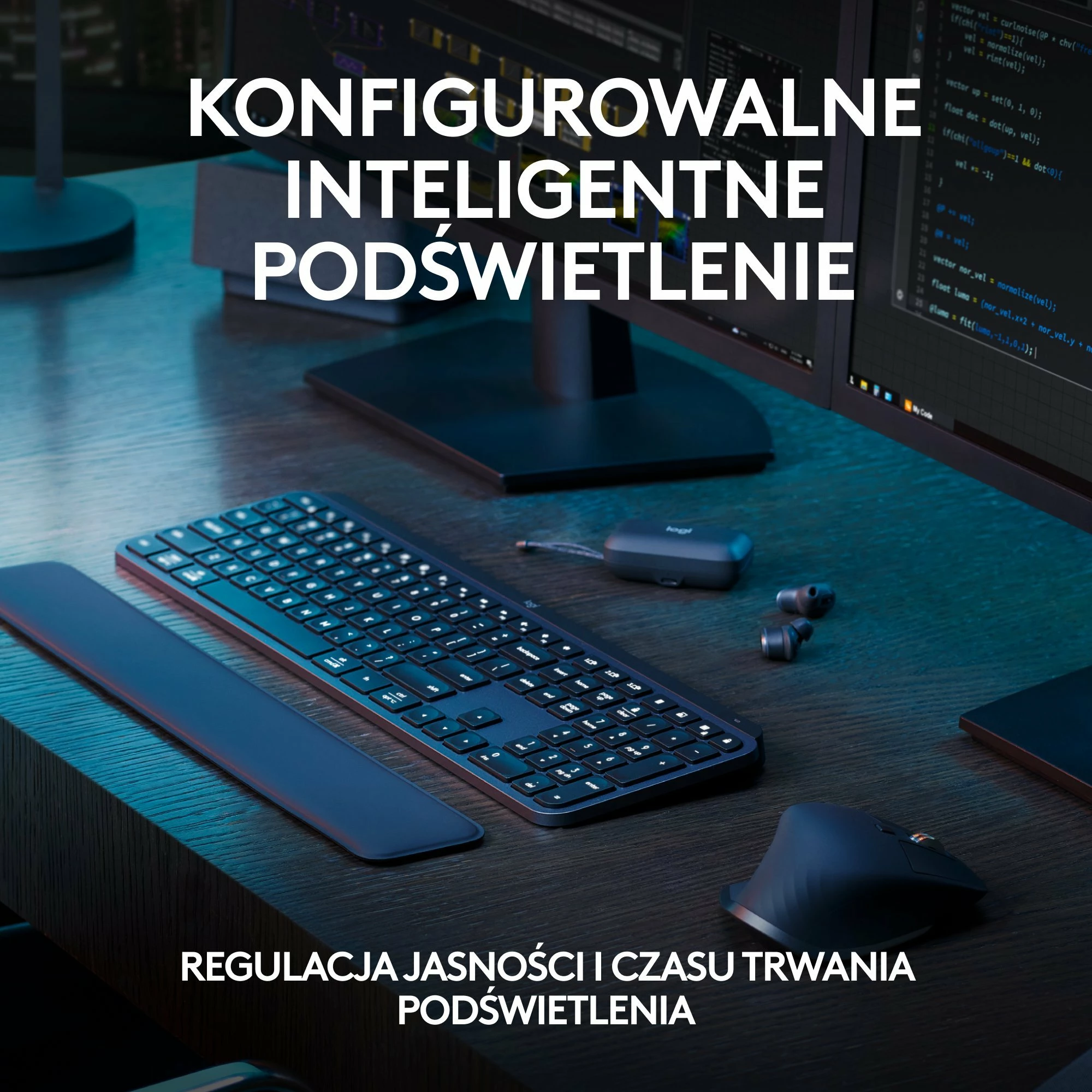 Tastierë wireless Logitech MX Keys S Plus US, me ndriçim, me numpad, me mbështetëse kyçi, Graphite (920-011589)