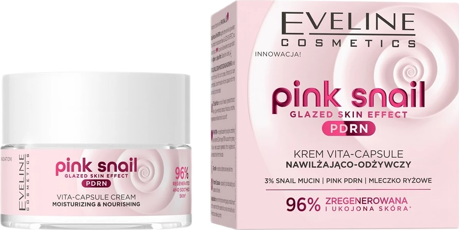 Krem fytyre për femra Eveline Cosmetics Pink Snail Moisturizing and Nourishing, 50ml