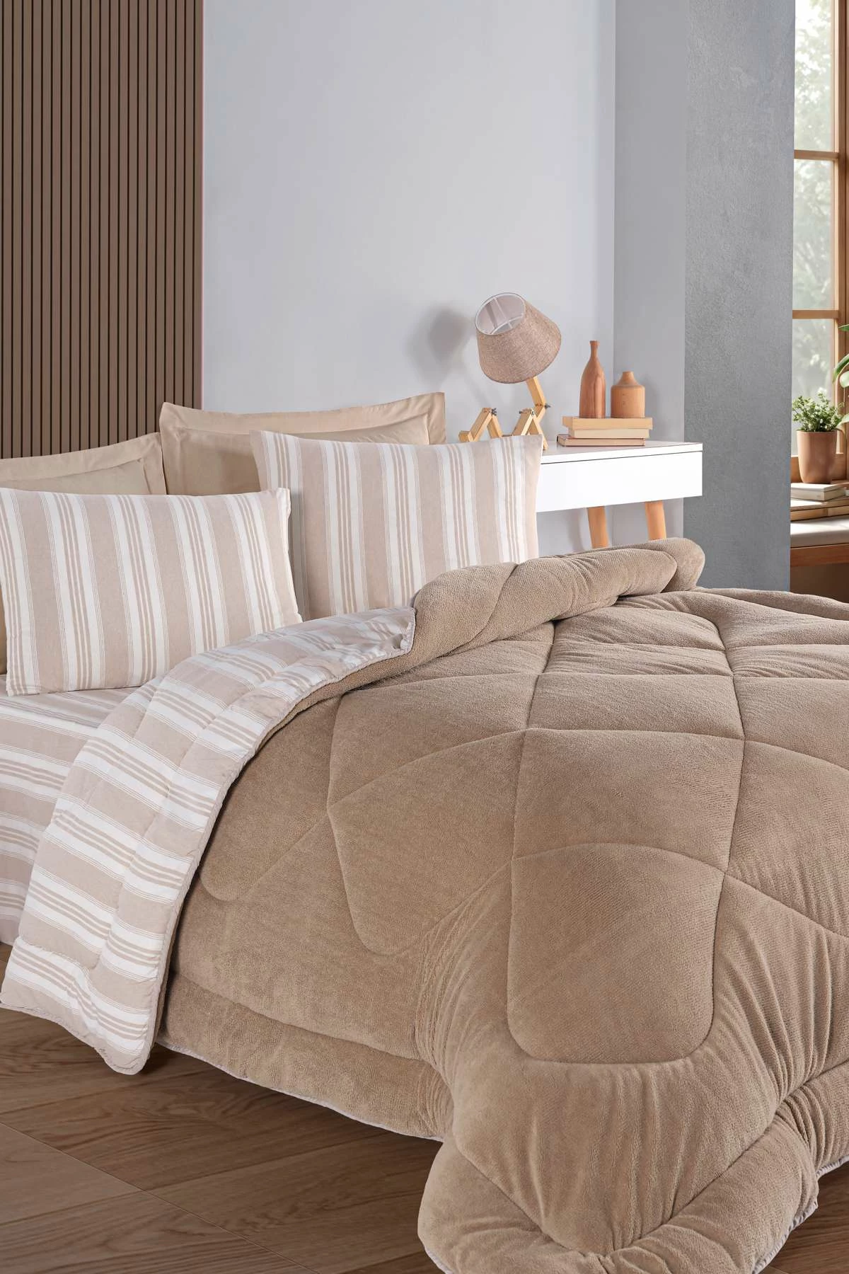 Set gjumi dopio L'essentiel, Soft Line, bezhë