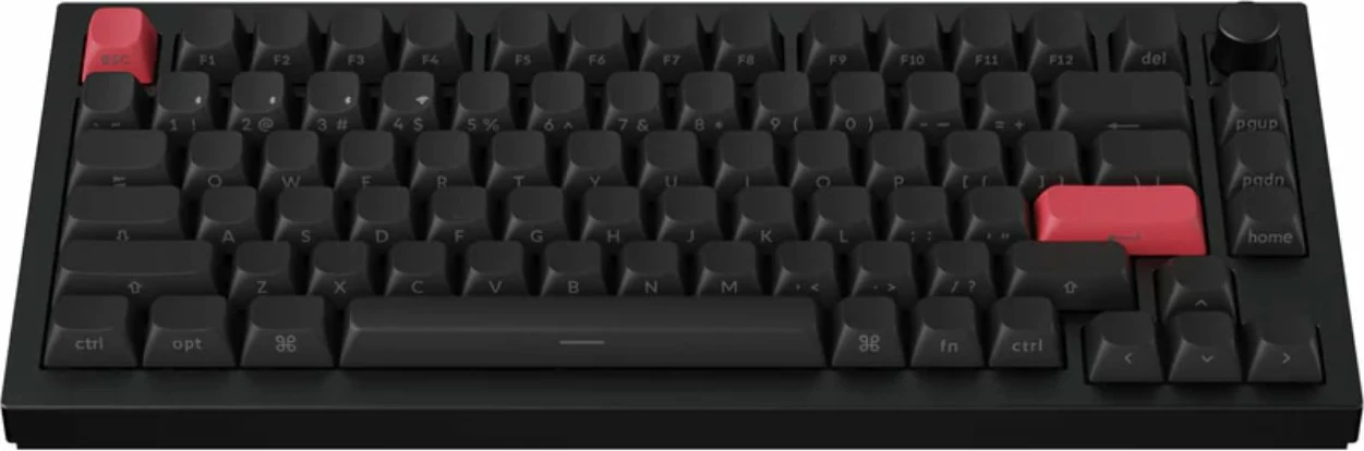 Tastierë mekanike Keychron Q1 Max Q1M-M1S 75%, Gateron Jupiter Red, RGB, 2.4GHz/BT/USB-C, US layout, e zezë